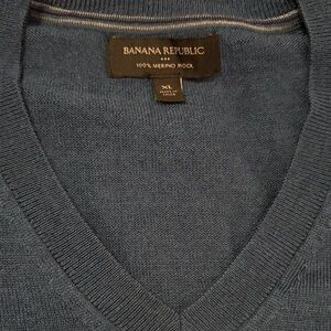 Banana Republic Men's V-Neck Sweater in Deep Blue